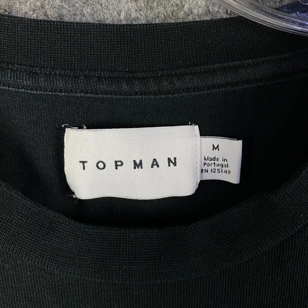 Topman Shirt Men's Medium Black Short Sleeve Casual 100%‎ Cotton Fading